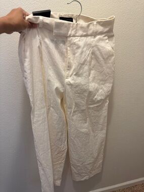 Banana Republic women’s Off-White Linen-Blend Trousers